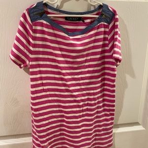 Ralph Lauren polo Pink and white striped t-shirt